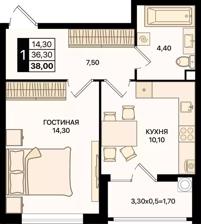 1-к кв. Ростовская область, Ростов-на-Дону Движение61 жилой комплекс ... - Фото 0