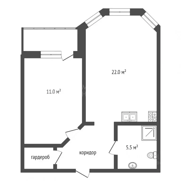 1-к кв. Тюменская область, Тюмень ул. Циолковского, 7к1 (45.8 м) - Фото 1