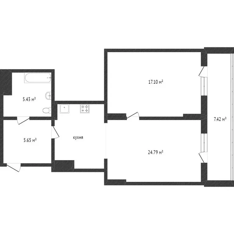 2-комнатная квартира: Тобольск, 15-й микрорайон, 27 (52.8 м) - Фото 1