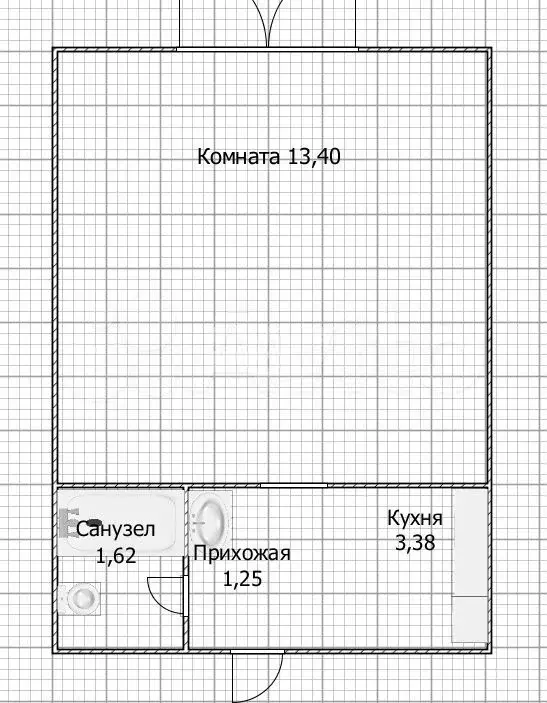 Квартира-студия, 18,4 м, 1/5 эт. - Фото 0