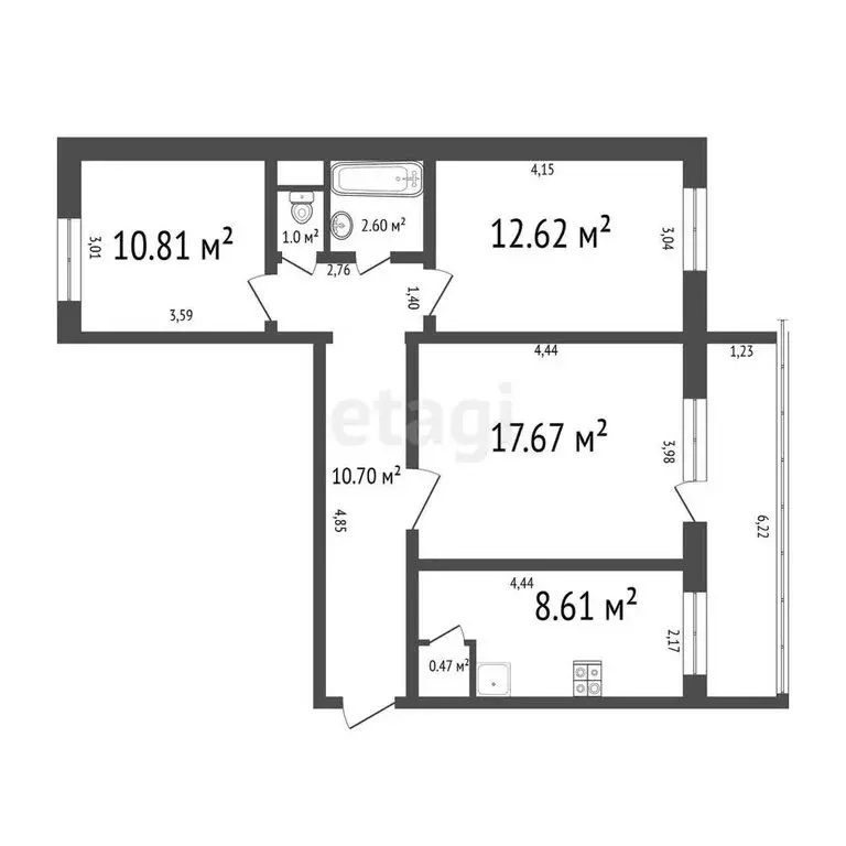 3-комнатная квартира: Ульяновск, улица Репина, 43 (64.7 м) - Фото 0