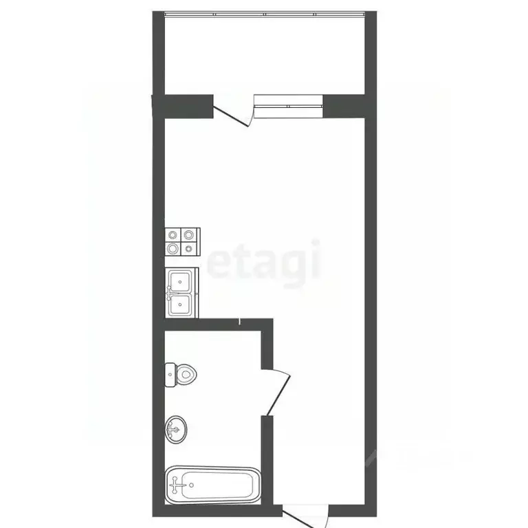 Студия Москва Рязановское поселение, ул. Уточкина, 7к2 (24.0 м) - Фото 1