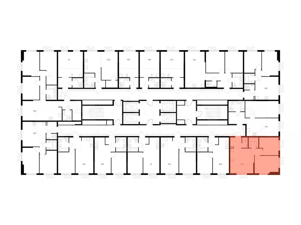 2-к. квартира, 47,7м, 14/25эт. - Фото 1