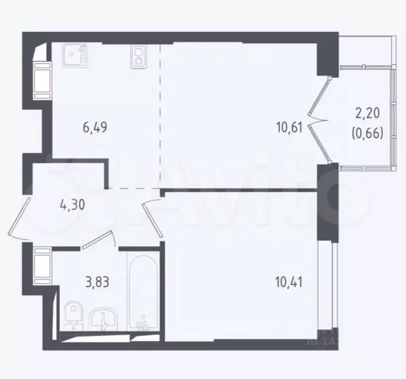 1-к кв. Московская область, Люберцы городской округ, Мирный пгт ул. ... - Фото 2