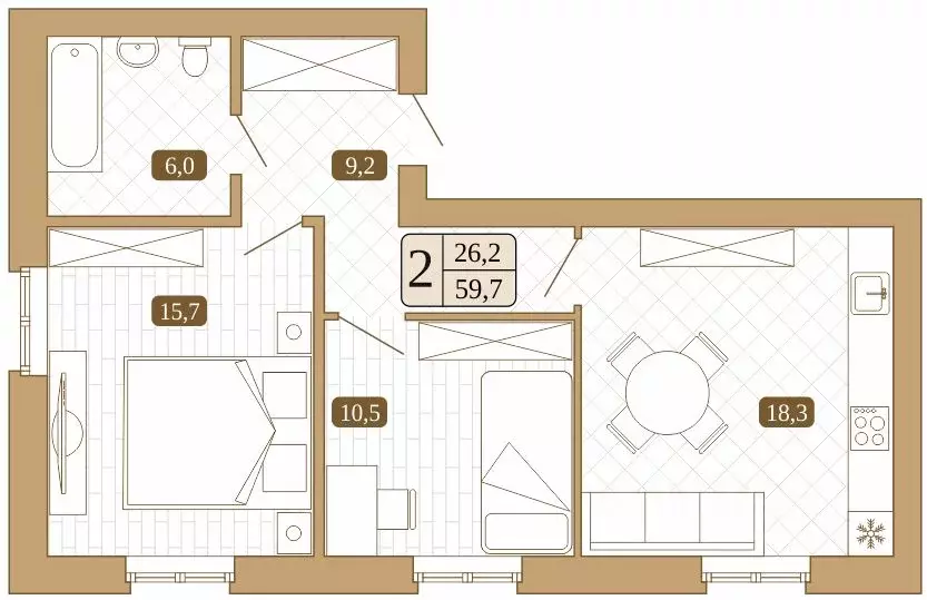 2-к кв. Московская область, Сергиев Посад ул. Воеводы Голохвастова ... - Фото 1