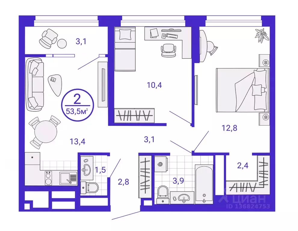 2-к кв. Свердловская область, Екатеринбург Уктус жилрайон, Астон ... - Фото 1