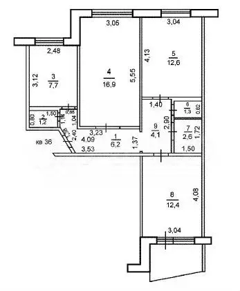 3-к. квартира, 65 м, 1/9 эт. - Фото 0