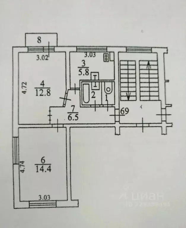 2-к кв. Московская область, Клин городской округ, пос. Нарынка ул. ... - Фото 2
