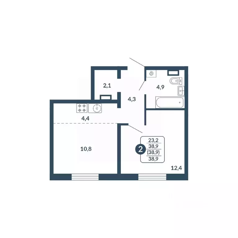 2-к кв. Кировская область, Киров Скандинавия жилой комплекс (38.9 м) - Фото 0