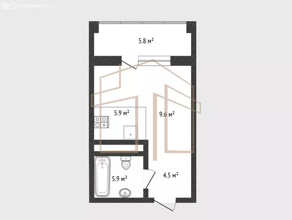 Квартира-студия: Тюмень, улица Разведчика Кузнецова, 16 (29 м) - Фото 0