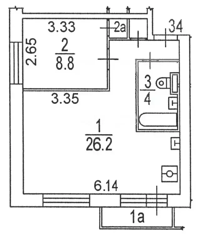 2-к кв. Москва ул. Гончарова, 7 (39.0 м) - Фото 2