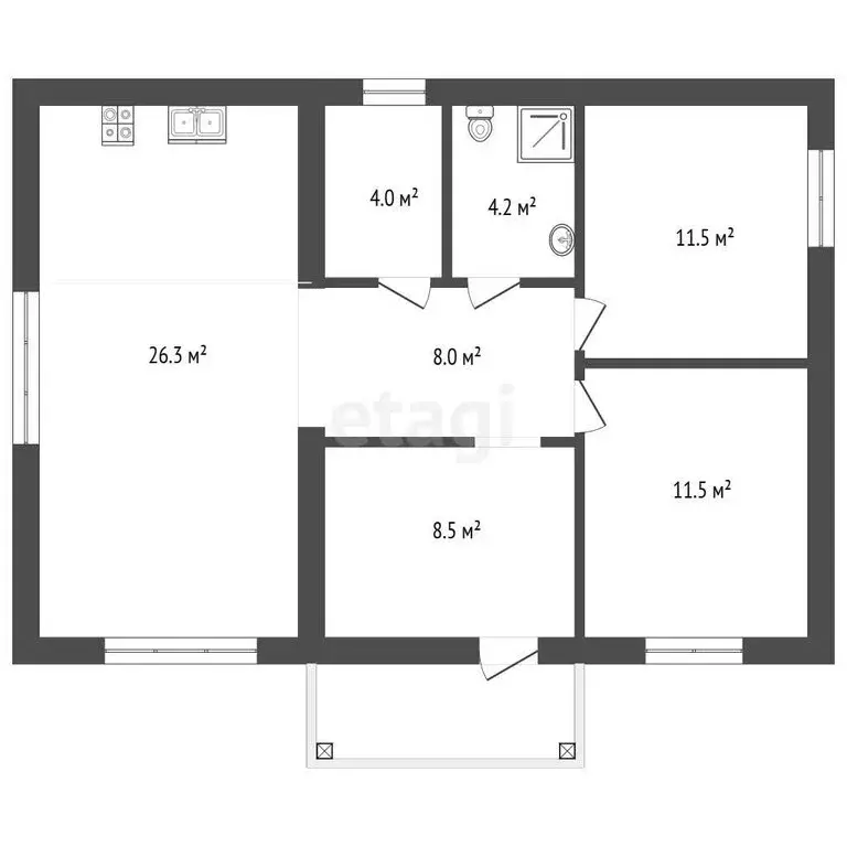 Дом в посёлок Тургояк, Крымская улица (75 м) - Фото 1