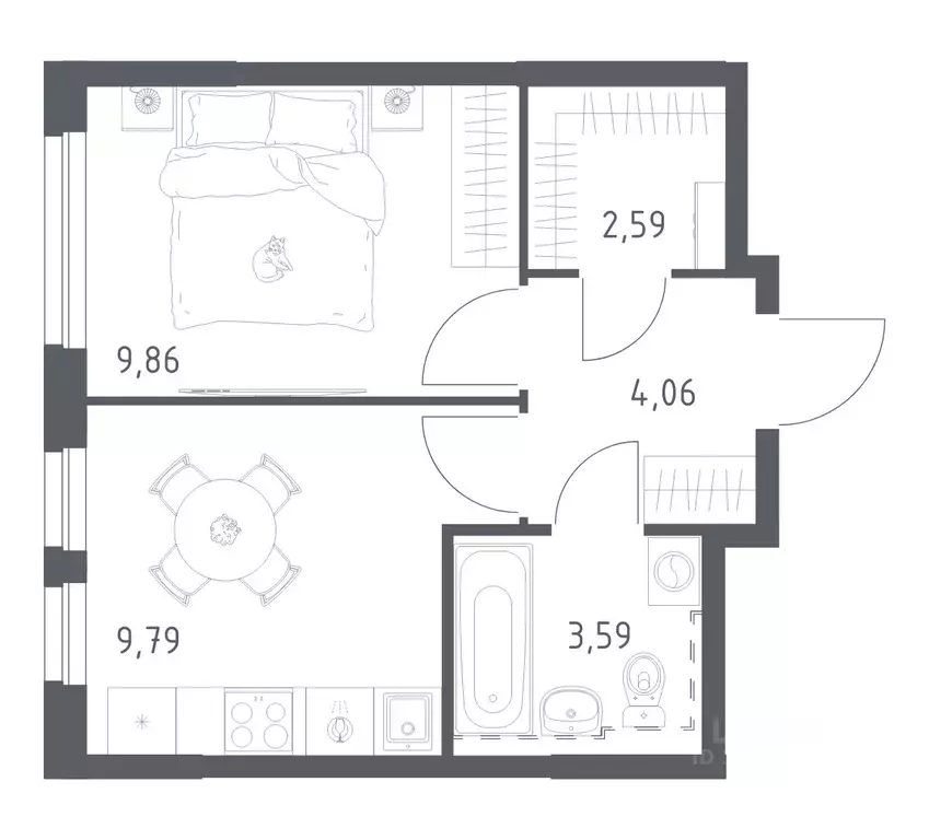 1-к кв. Башкортостан, Уфа ул. Рашита Манурова (29.89 м) - Фото 0