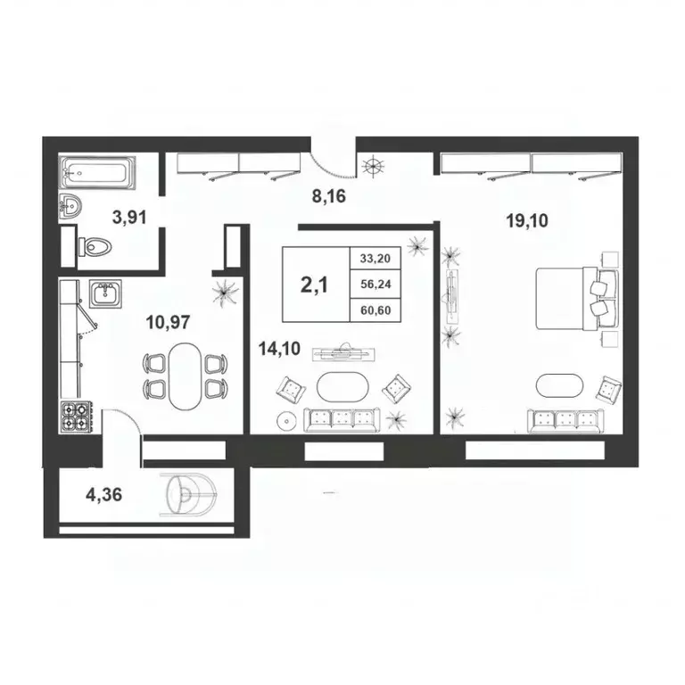 2-к кв. Новгородская область, Великий Новгород ул. Королева, 22к1 ... - Фото 0