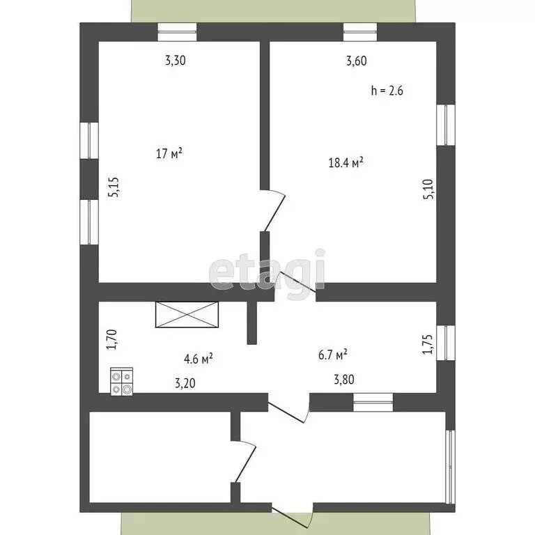 Дом в посёлок Нагорный, 5-й проезд (60 м) - Фото 1