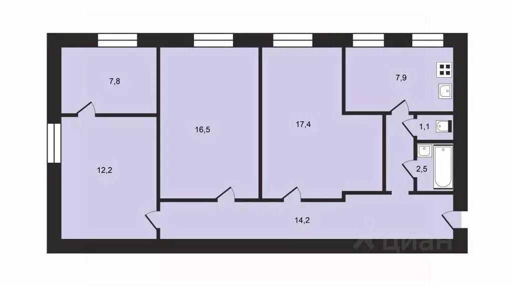 4-к кв. Санкт-Петербург ул. Зои Космодемьянской, 29 (79.6 м) - Фото 1