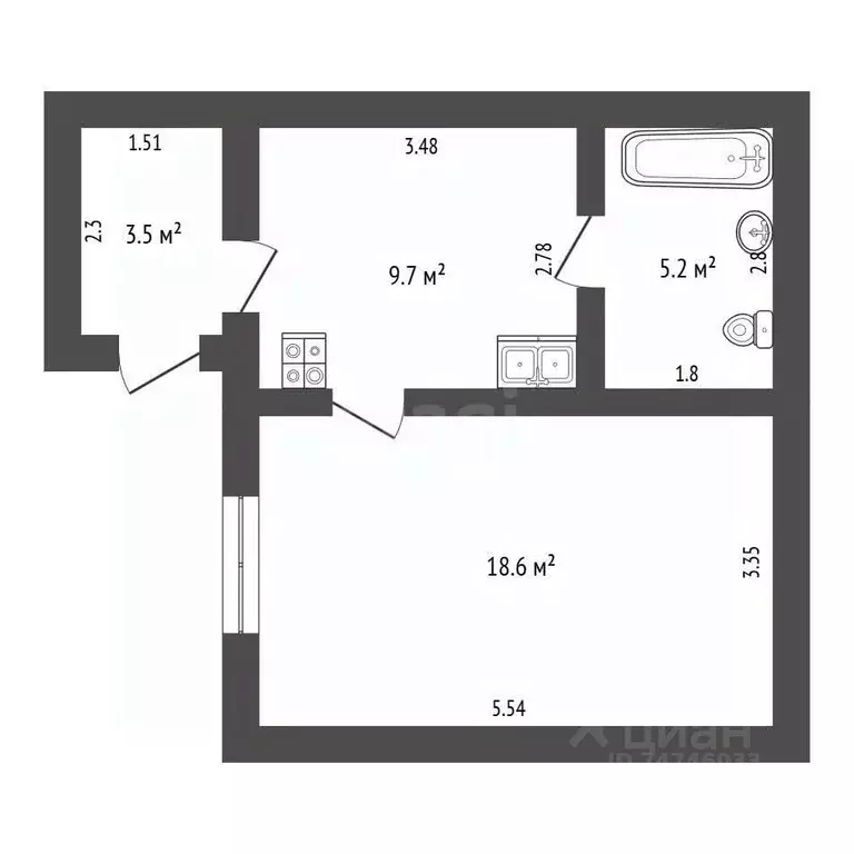 1-к кв. Крым, Евпатория ул. Конституции, 34 (37.0 м) - Фото 2