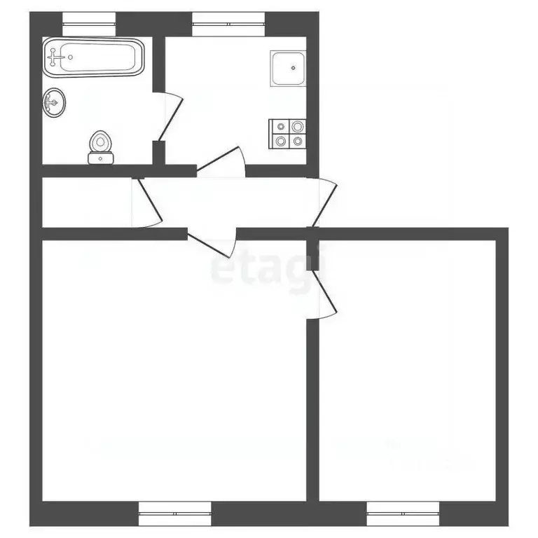 2-к кв. Белгородская область, Белгород ул. Зеленая Поляна, 10 (45.0 м) - Фото 2