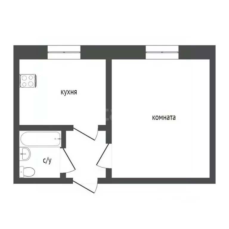 1-к кв. Курганская область, Курган ул. Дзержинского, 18с1 (24.1 м) - Фото 2