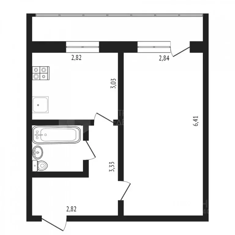 1-к кв. Тюменская область, Тюмень ул. Мебельщиков, 14 (34.1 м) - Фото 2