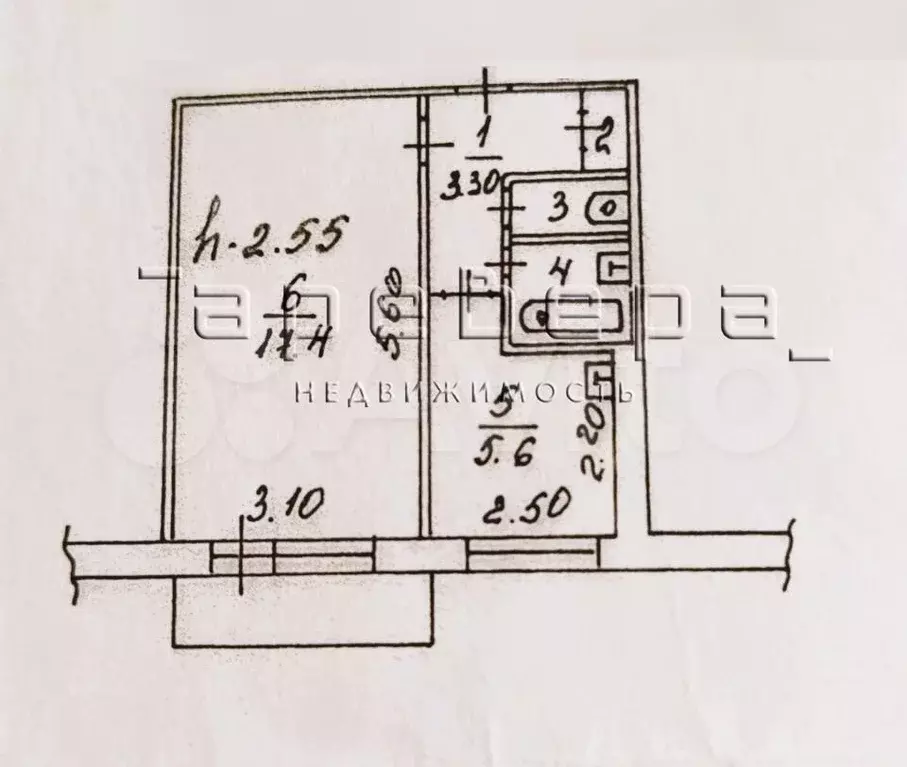 1-к. квартира, 30,5 м, 2/5 эт. - Фото 0