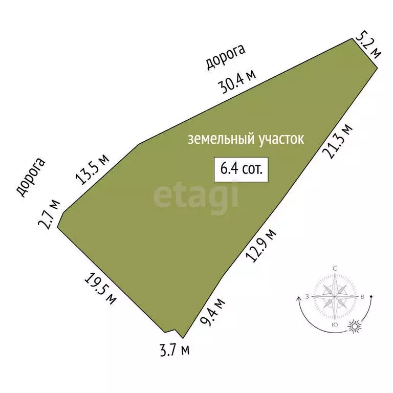 Участок в Тюменский район, СНТ Целинное, Черёмуховая улица (6.4 м) - Фото 0