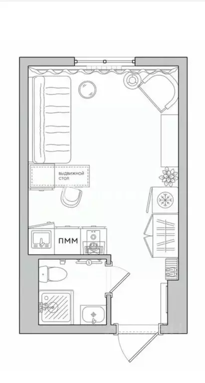 Студия Санкт-Петербург ул. Блохина, 20/7 (16.0 м) - Фото 2