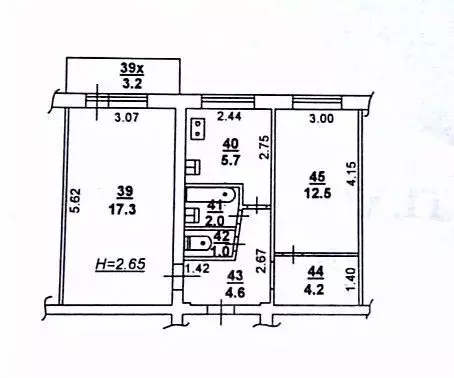 2-к кв. Ростовская область, Ростов-на-Дону ул. Малиновского, 12 (47.3 ... - Фото 1