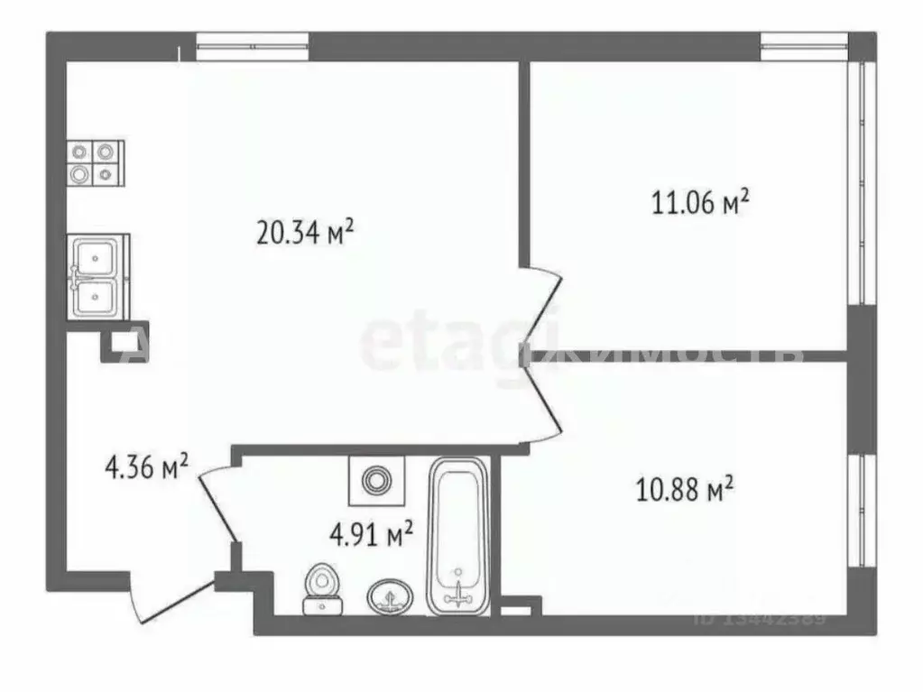 2-к кв. Тюменская область, Тюмень Харьковская ул., 74 (51.0 м) - Фото 1