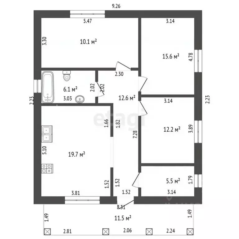 Дом в Крым, Симферополь ул. 40-я Коллективных Садов (115 м) - Фото 2