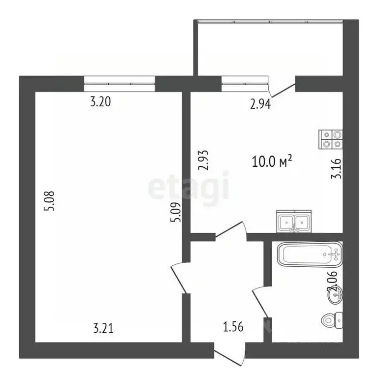 1-к кв. Вологодская область, Вологда Зеленый Город мкр, 1А (32.0 м) - Фото 2