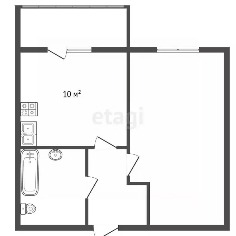 1-к кв. Санкт-Петербург ул. Плесецкая, 20к1 (34.6 м) - Фото 2