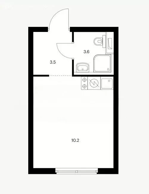 Квартира-студия: Москва, Чкаловский бульвар, 6 (22.5 м) - Фото 1