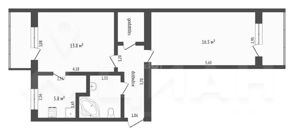 2-к кв. Калужская область, Дзержинский район, Товарково городское ... - Фото 2