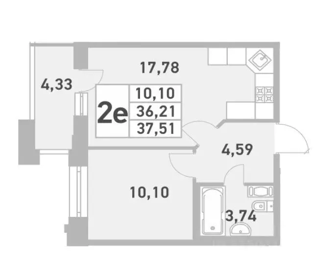 1-к кв. Санкт-Петербург ул. Александра Матросова, 8к1 (37.51 м) - Фото 0