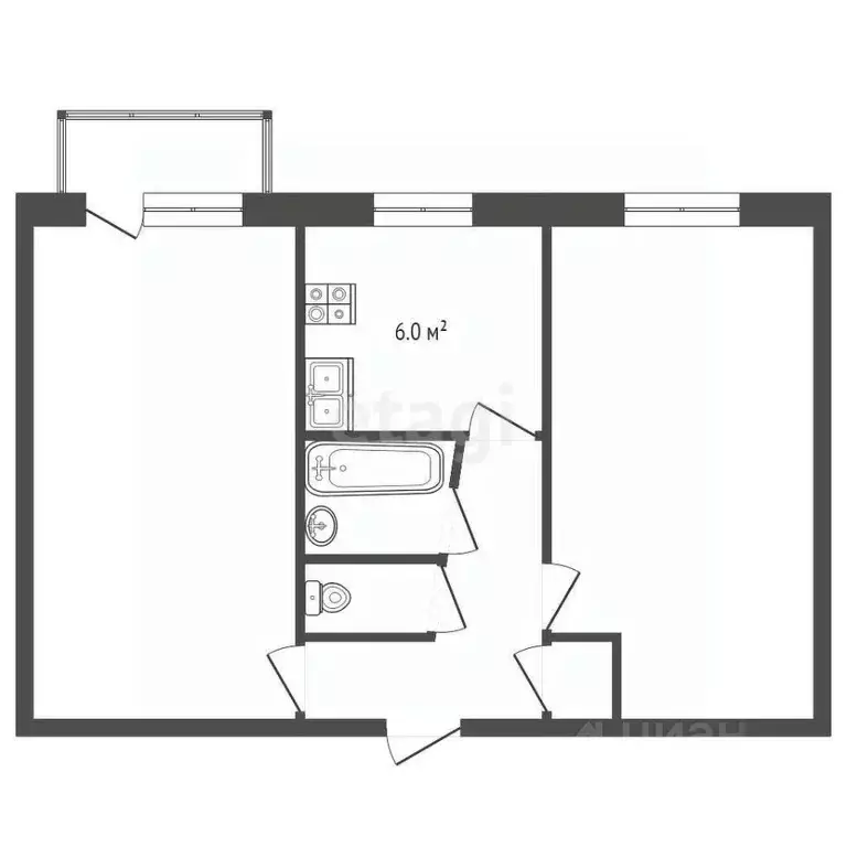 2-к кв. Хабаровский край, Ванино рп ул. 7-я Линия, 3 (44.3 м) - Фото 2