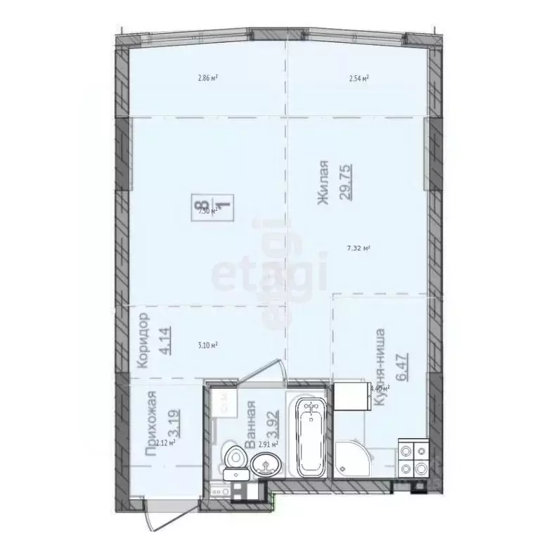 1-к кв. Удмуртия, Ижевск ул. Карла Маркса, 259 (48.2 м) - Фото 2