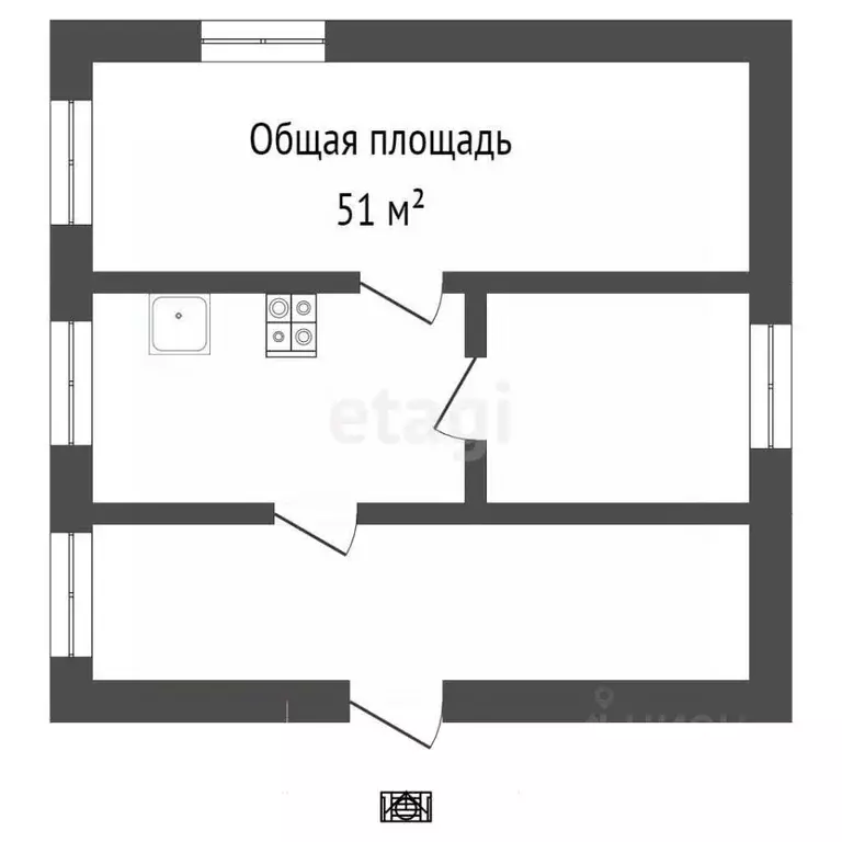 Дом в Томская область, Томск пос. Мясокомбинат,  (51 м) - Фото 2