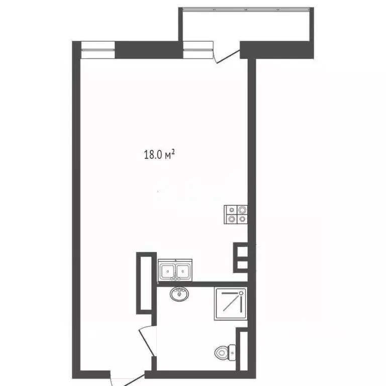 Студия Ростовская область, Ростов-на-Дону ул. Пановой, 30к1 (23.0 м) - Фото 2