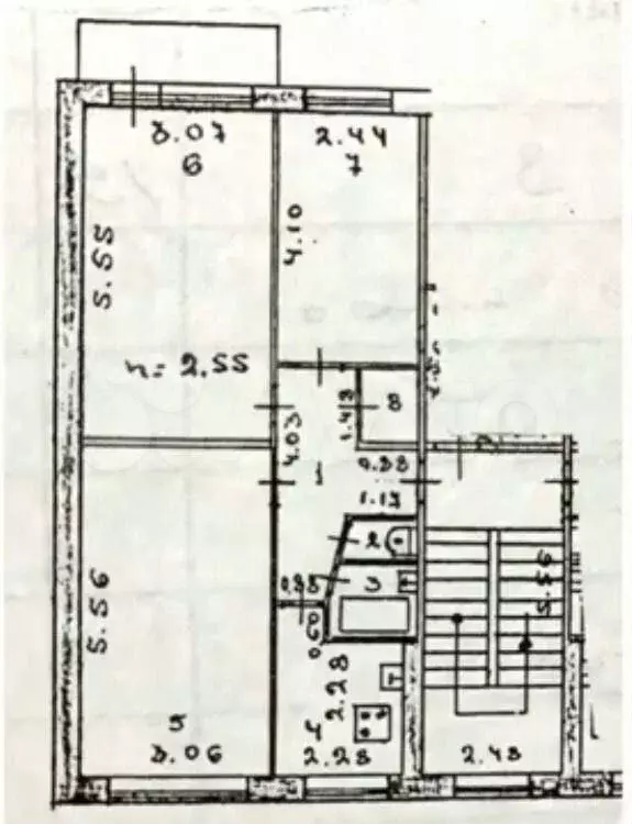 3-к. квартира, 62 м, 5/5 эт. - Фото 0