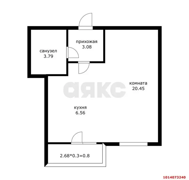 1-комнатная квартира: Краснодар, Конгрессная улица, 19/1 (36.28 м) - Фото 0