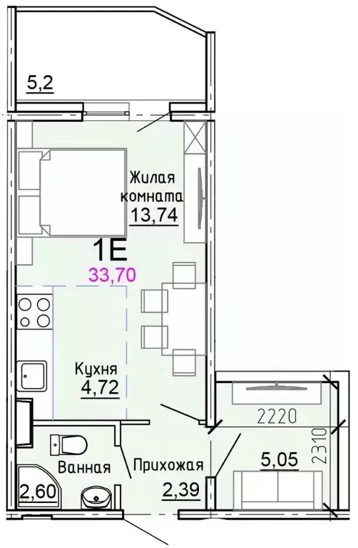 Студия Московская область, Солнечногорск городской округ, Голубое пгт ... - Фото 1