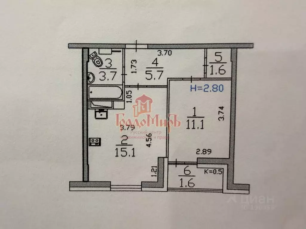 1-к кв. Московская область, Сергиев Посад Инженерная ул., 21 (37.2 м) - Фото 2