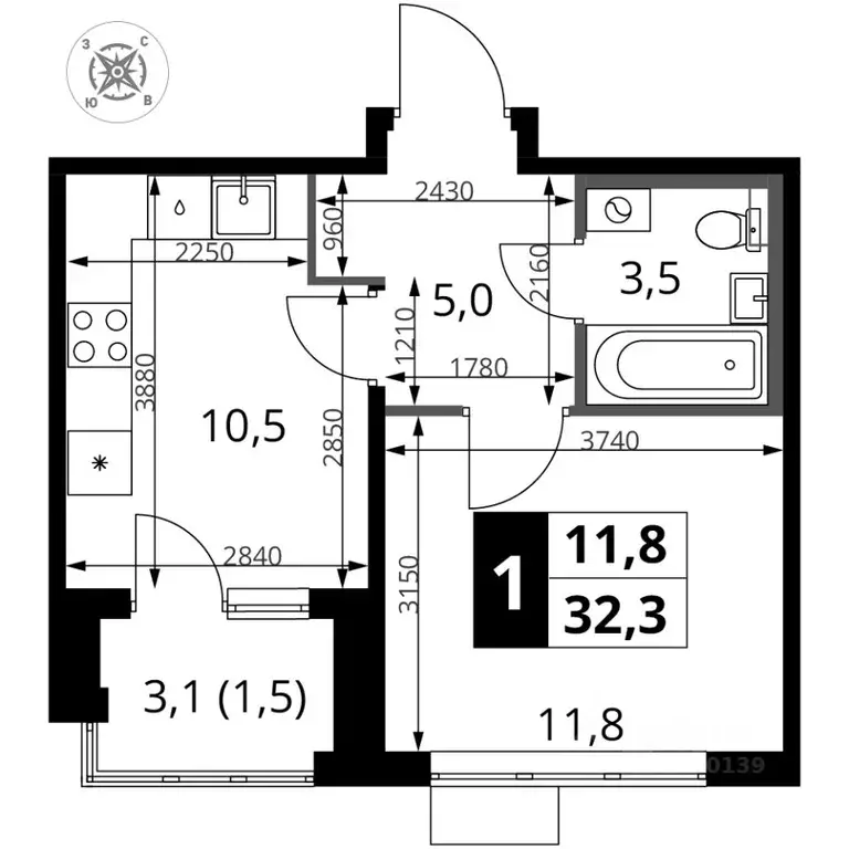 1-к кв. Московская область, Химки Подрезково мкр, 1-й Шереметьевский ... - Фото 1