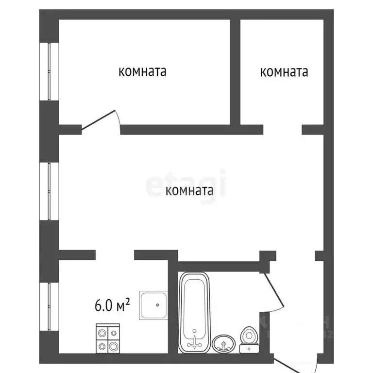 2-к кв. Забайкальский край, Чита Северный мкр, 15 (44.8 м) - Фото 1