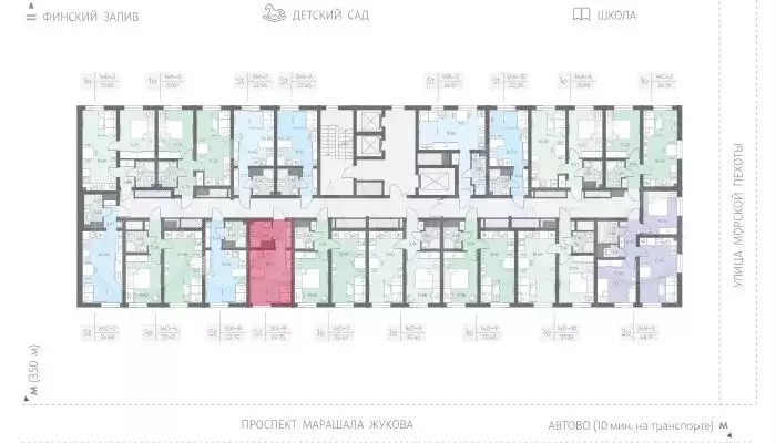 Квартира-студия, 22,5 м, 10/23 эт. - Фото 1