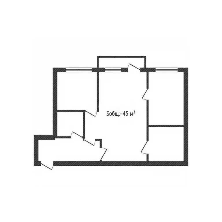 2-к кв. Брянская область, Брянск Октябрьская ул., 38 (45.0 м) - Фото 1