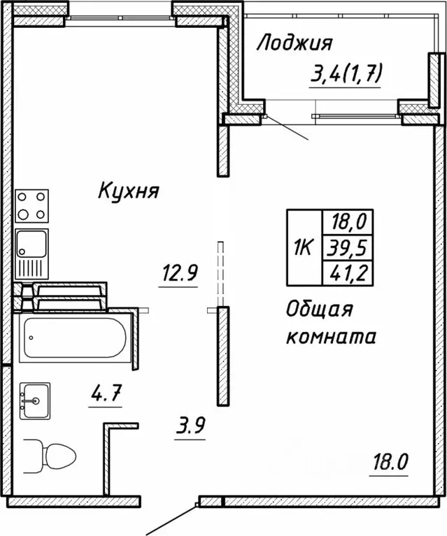 1-к кв. Новосибирская область, Новосибирск ул. Связистов, 13/1 (41.2 ... - Фото 0