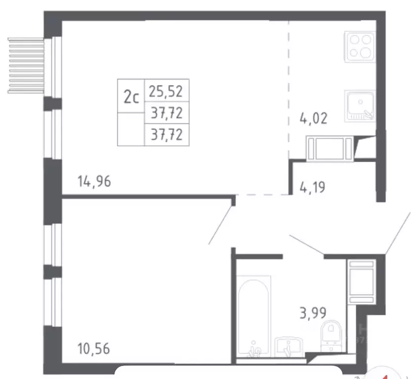 2-к кв. Москва Ленинградское ш., 229Ак2 (37.72 м) - Фото 1