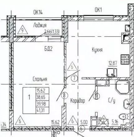 1-к кв. Калининградская область, Калининград ул. Генерала Челнокова, ... - Фото 1